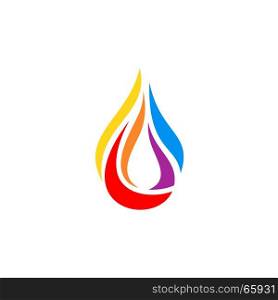 modern drop hot fire flame logo symbol icon vector design illustration