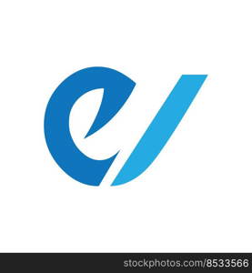 Modern E Initial, letter, alphabet font logo vector design