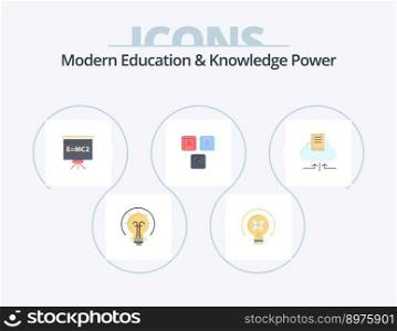 Modern Education And Knowledge Power Flat Icon Pack 5 Icon Design. cloud. alphabet. classroom . basic. abc