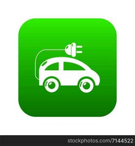 Modern electric car icon green vector isolated on white background. Modern electric car icon green vector