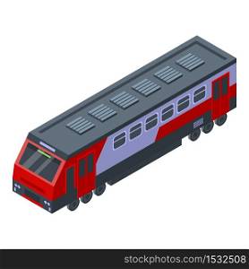 Modern electric train icon. Isometric of modern electric train vector icon for web design isolated on white background. Modern electric train icon, isometric style