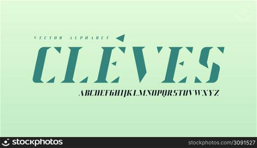 Modern elegant stencil vector alphabet, uppercase letter set.. Modern elegant stencil vector alphabet, uppercase letter set