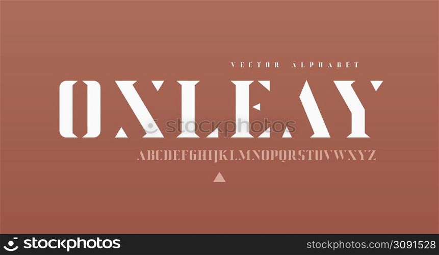 Modern elegant stencil vector alphabet, uppercase letter set.. Modern elegant stencil vector alphabet, uppercase letter set