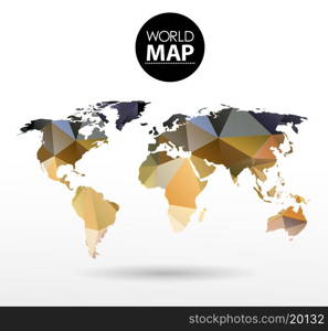 Modern elements of info graphics. Polygonal, mosaic World Map