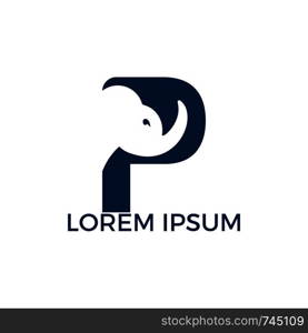 Modern Elephant P Letter Alphabet Logo Design.