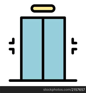 Modern elevator icon. Outline modern elevator vector icon color flat isolated. Modern elevator icon color outline vector