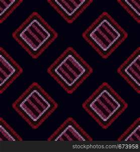 Modern embroidery carpet geometric shape seamless pattern. Tile shapes backdrop. Hand drawn vector illustration. Patchwork ornament.. Modern embroidery carpet geometric shape seamless pattern.