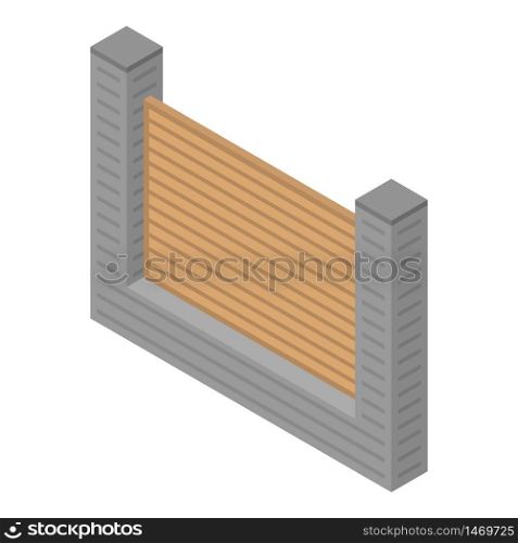 Modern fence icon. Isometric of modern fence vector icon for web design isolated on white background. Modern fence icon, isometric style