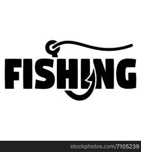 Modern fish hook logo. Simple illustration of modern fish hook vector logo for web design isolated on white background. Modern fish hook logo, simple style