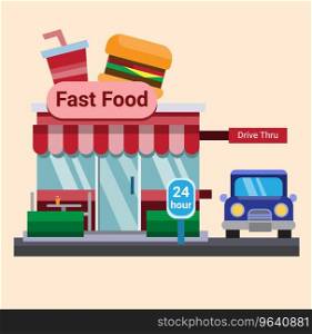 Modern flat commercial restaurant fast food burger