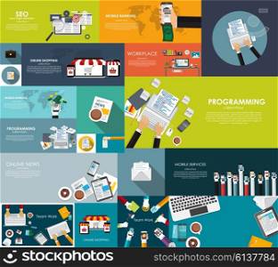 Modern Flat Design Banner for your Business Vector Illustration EPS10. Modern Flat Design Banner for your Business Vector Illustration