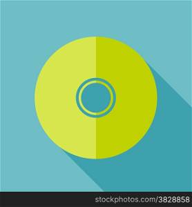 Modern flat design concept icon. CD or DVD computer disk diskette. Vector illustration.