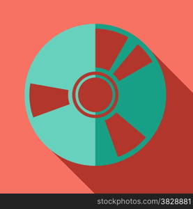 Modern flat design concept icon. CD or DVD computer disk diskette. Vector illustration.