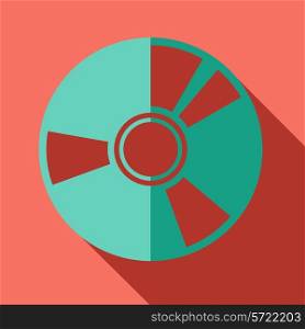 Modern flat design concept icon. CD or DVD computer disk diskette. Vector illustration.
