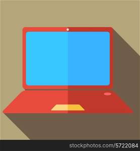 Modern flat design concept icon computer and laptop. Vector illustration.