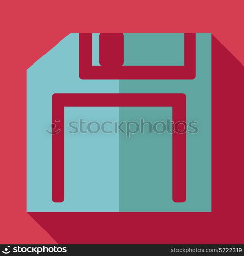 Modern flat design concept icon. Computer disk diskette. Vector illustration.