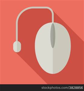 Modern flat design concept icon. Computer mouse. Vector illustration.