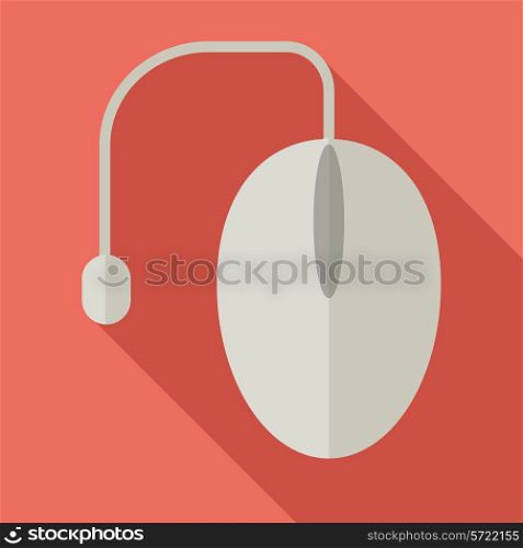 Modern flat design concept icon. Computer mouse. Vector illustration.
