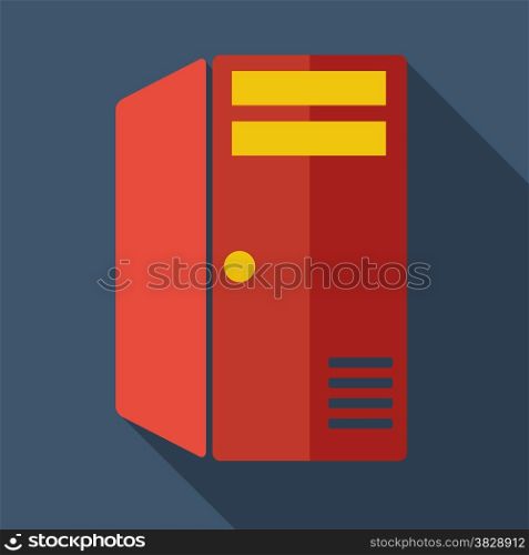 Modern flat design concept icon computer server system block. Vector illustration.