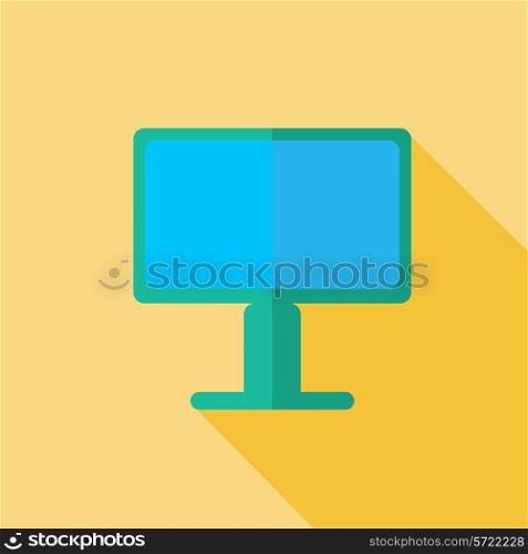 Modern flat design concept icon monitor tv. Vector illustration.