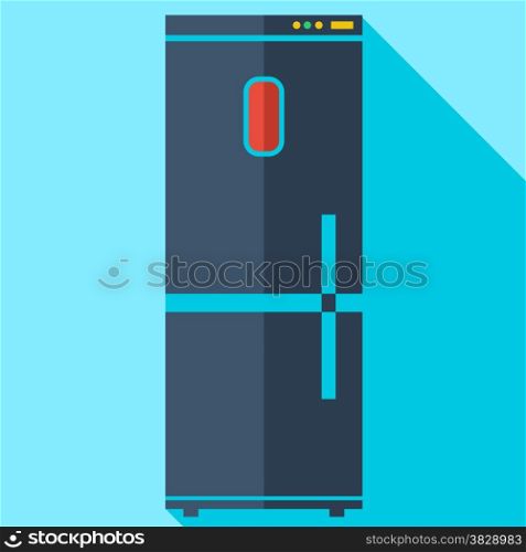 Modern flat design concept icon refrigerator. Vector illustration.