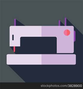 Modern flat design concept icon sewing machine. Vector illustration.