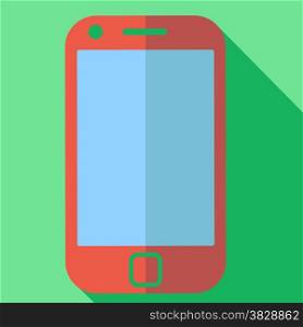 Modern flat design concept icon smart phone. Vector illustration.