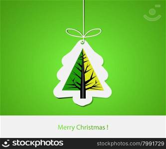 Modern flat design with abstract pine tree on green background