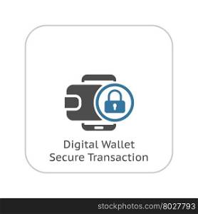 Modern Flat Digital Wallet Secure Transaction concept Illustration. Mobile banking, online finance, e-commerce banner template. For mobile app, web, header, blog post.