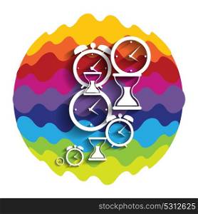 Modern Flat Time Management Rainbow Color Icon for Mobile Applications and Web EPS10. Modern Flat Time Management Rainbow Color Icon for Mobile Applic