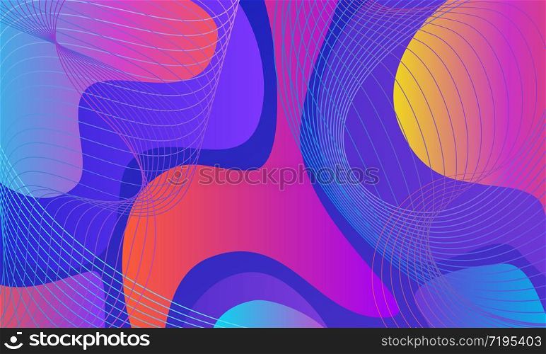 Modern fluid abstract background, cool purple blue colours. Trendy creative banner. Futuristic gradient design, Premium vector illustration.
