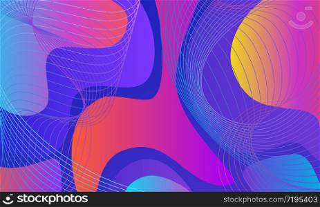 Modern fluid abstract background, cool purple blue colours. Trendy creative banner. Futuristic gradient design, Premium vector illustration.
