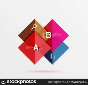Modern flying square infographic. Modern flying square infographic. Vector template background for workflow layout, diagram, number options or web design