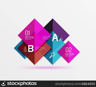 Modern flying square infographic. Vector template background for workflow layout, diagram, number options or web design