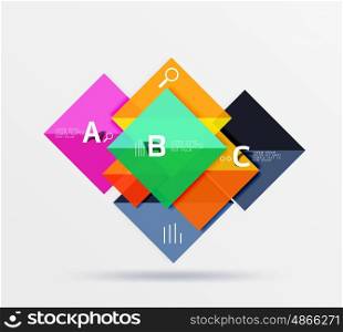 Modern flying square infographic. Vector template background for workflow layout, diagram, number options or web design
