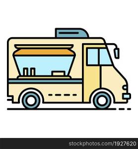 Modern food truck icon. Outline modern food truck vector icon color flat isolated. Modern food truck icon color outline vector