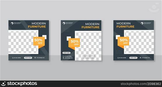 Modern Furniture social media post templates design