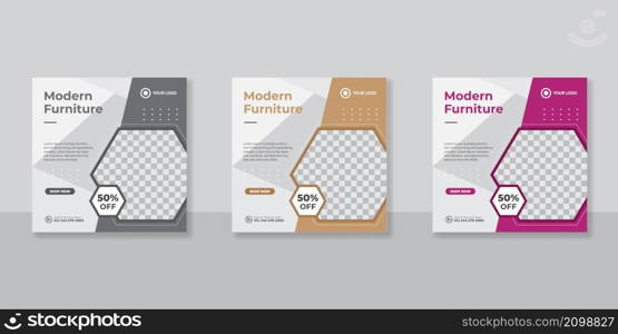 Modern Furniture social media post templates design