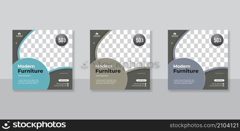 Modern Furniture social media post templates design