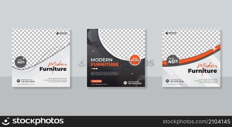 Modern Furniture social media post templates design