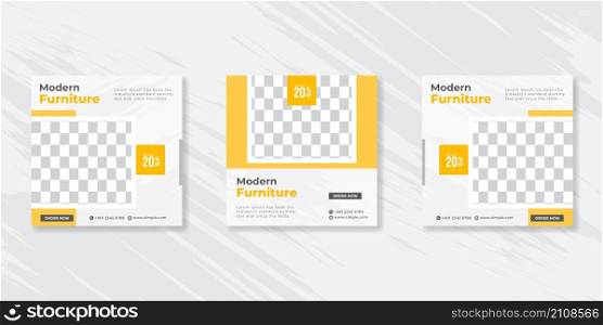 Modern Furniture social media post templates design