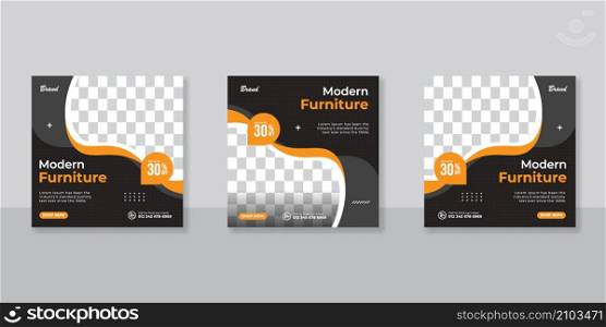 Modern Furniture social media post templates set