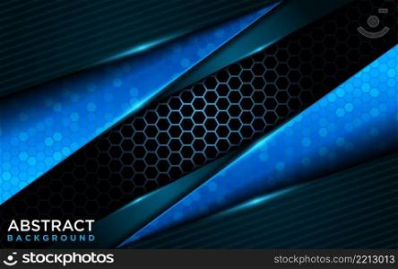 Modern Futuristic Dark Navy Background Combined with Shinny Blue Element. Graphic Design Element.