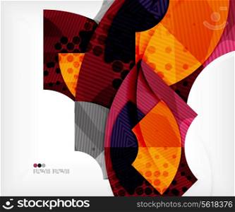 Modern futuristic techno abstract composition, overlapping shapes