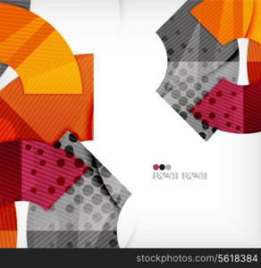 Modern futuristic techno abstract composition, overlapping shapes