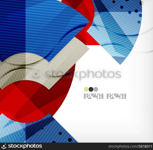 Modern futuristic techno abstract composition, overlapping shapes