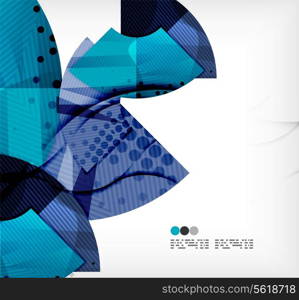 Modern futuristic techno abstract composition, overlapping shapes