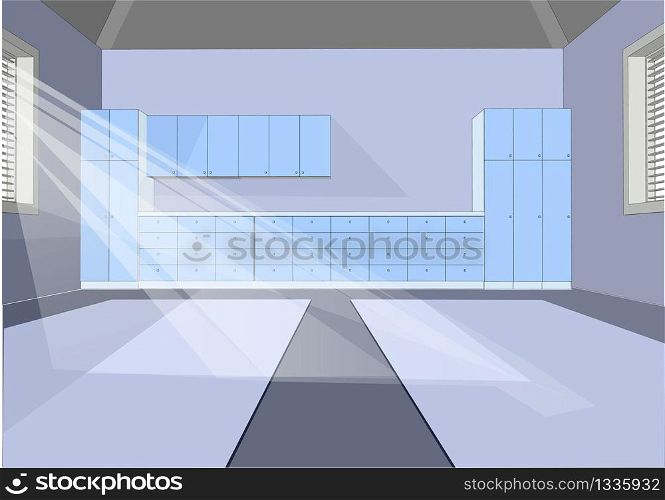 modern garage interior wector illustration. Empty interior