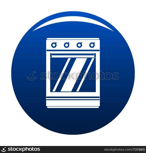 Modern gas oven icon. Simple illustration of modern gas oven vector icon for any design blue. Modern gas oven icon vector blue