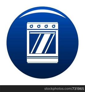 Modern gas oven icon. Simple illustration of modern gas oven vector icon for any design blue. Modern gas oven icon vector blue